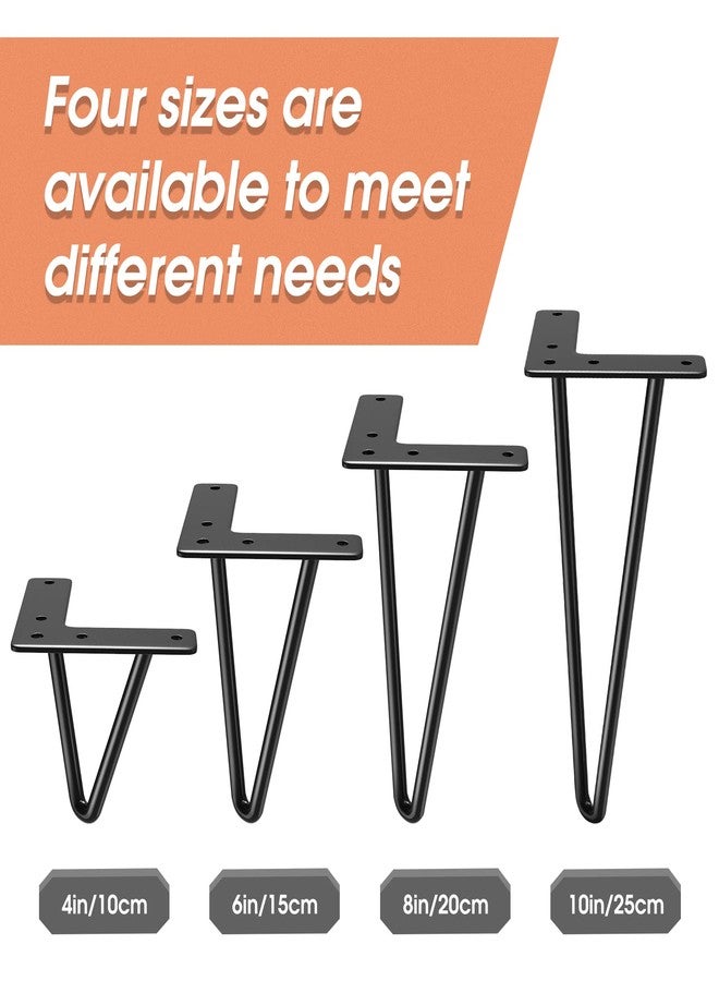 Supermaster Hairpin Legs Heavy 4 in Hairpin Furniture Legs Furniture Metal Table Legs for Cabinet, Wardrobe, Tv Cabinets, Drawers - Image 2